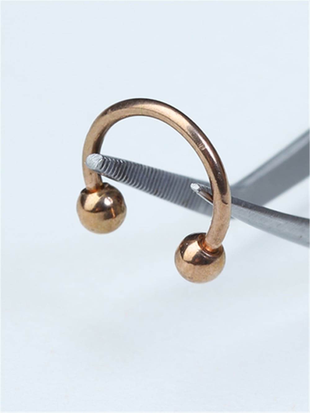 Düz Yarımay Rose Gold Piercing