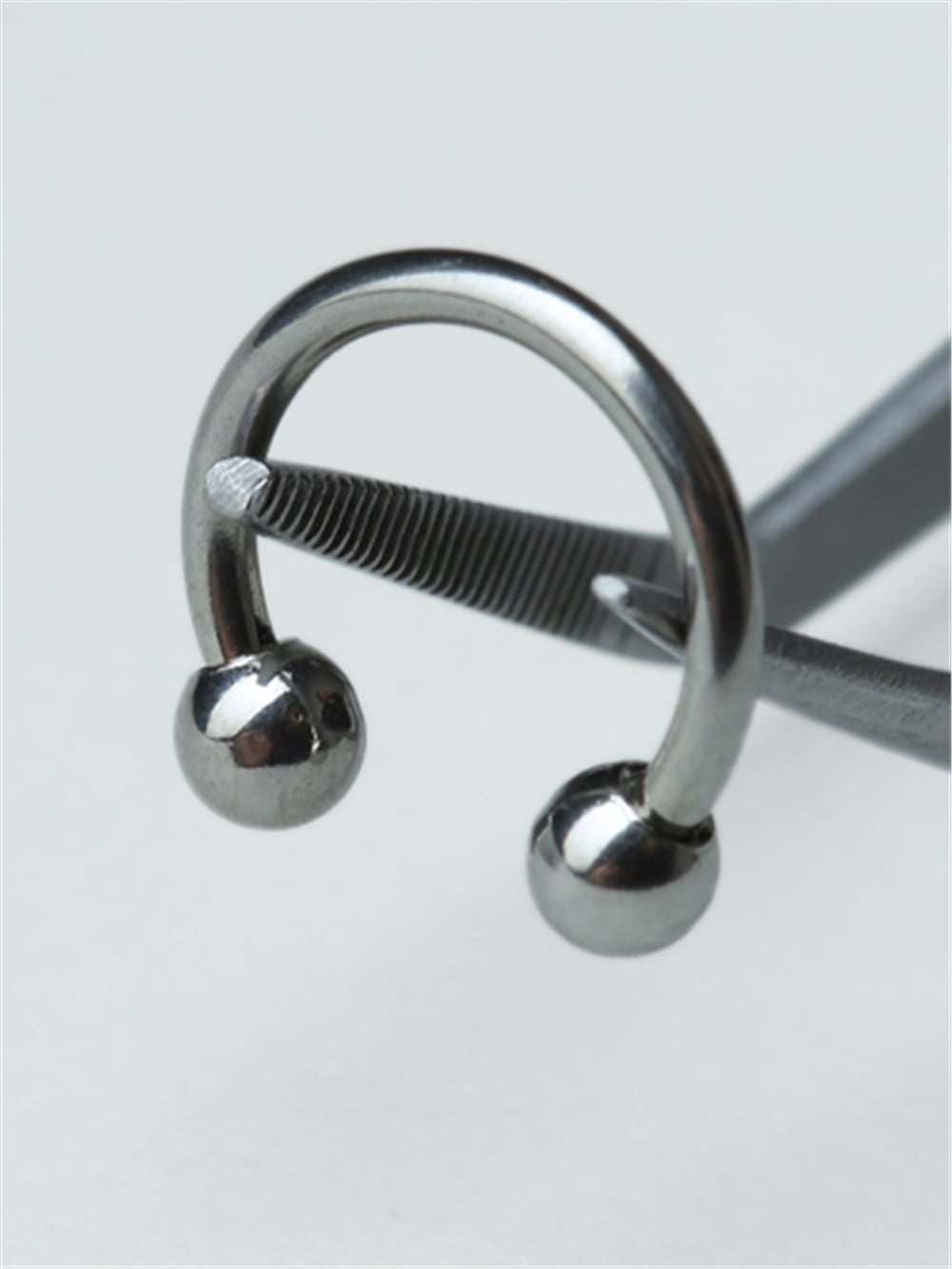 Düz Yarımay Silver Piercing