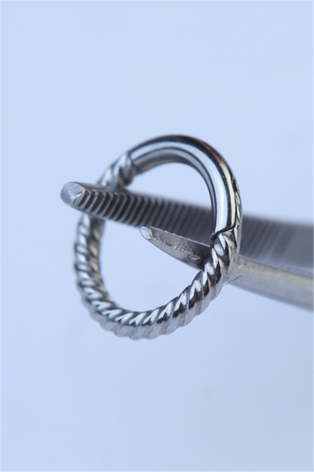 Hasır Gizli Kilit Halka Mini Boy Silver Piercing