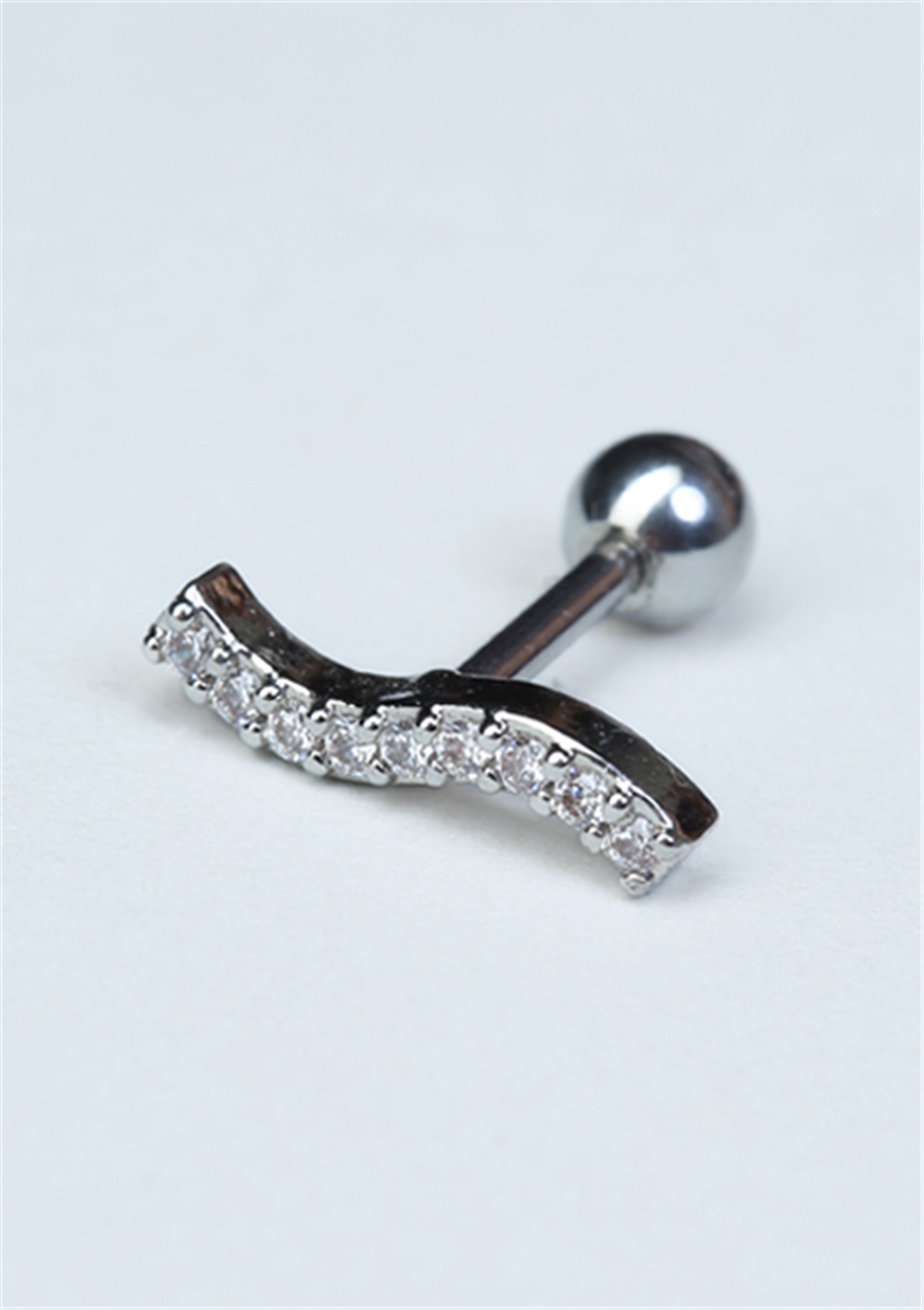 İnce S Model Silver Piercing