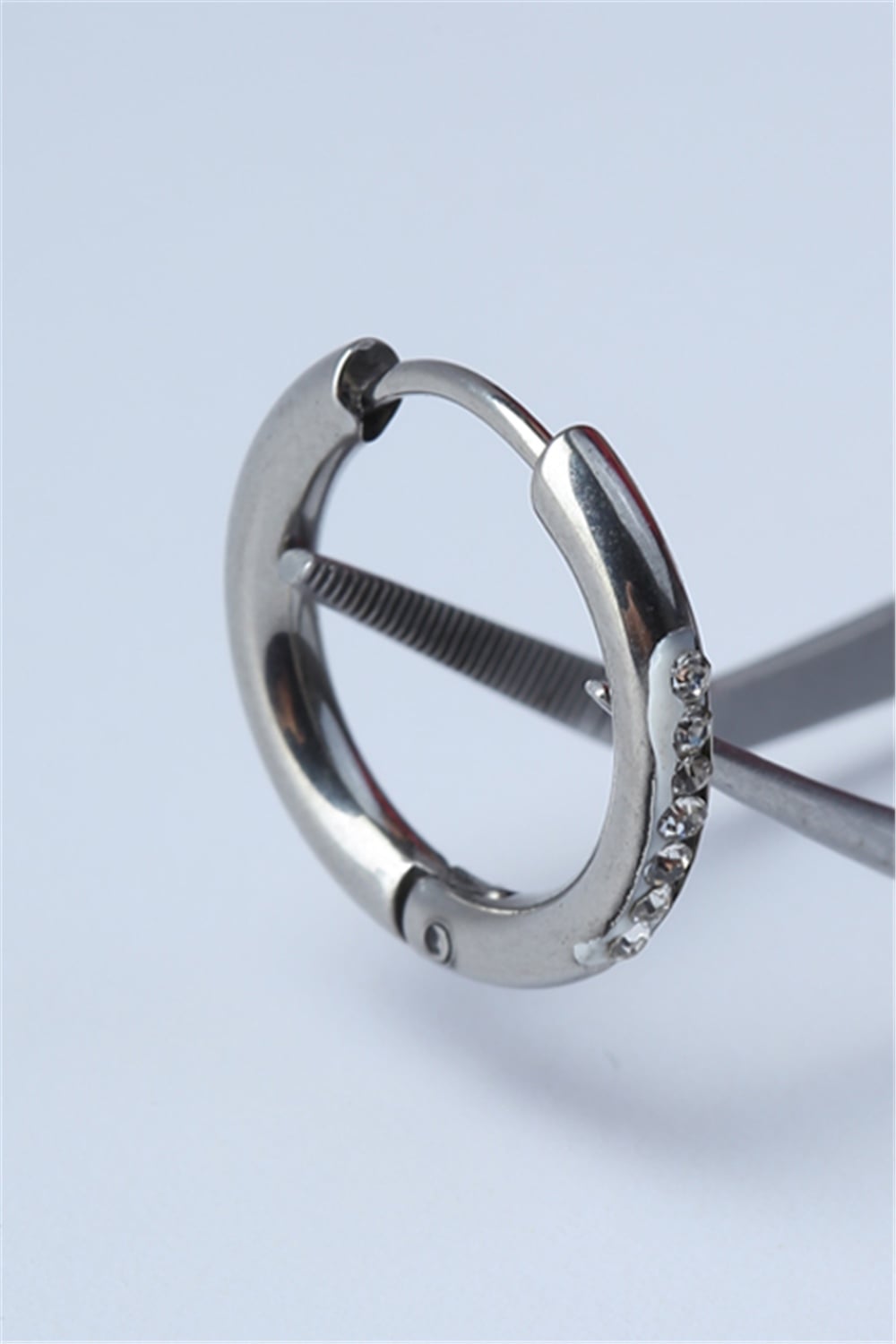 Jumbo Önü Taşlı (Küpe) Silver Piercing
