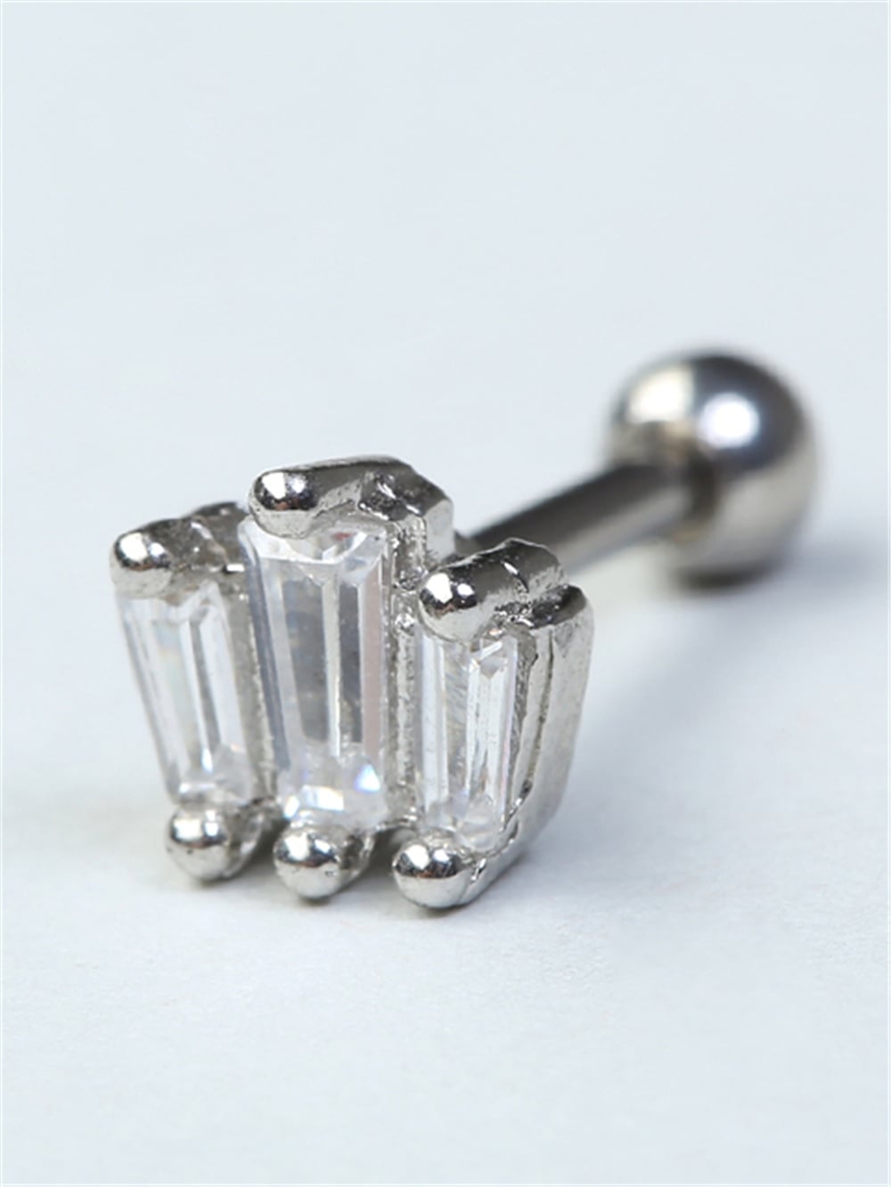 Kristal Taş Model Silver Piercing