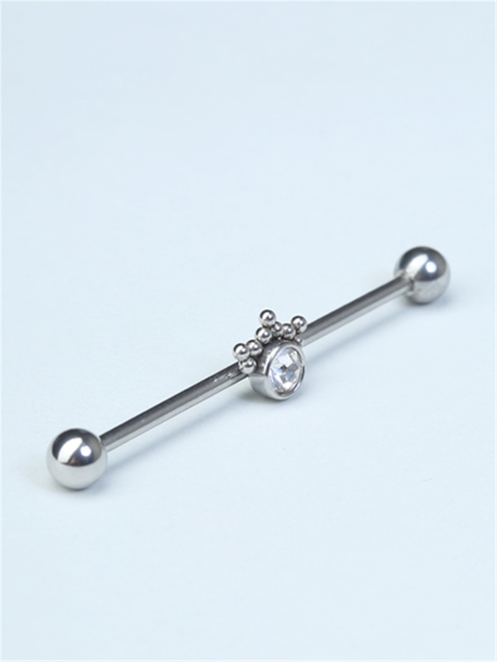 Retro Tek Taş Köprü Silver Piercing