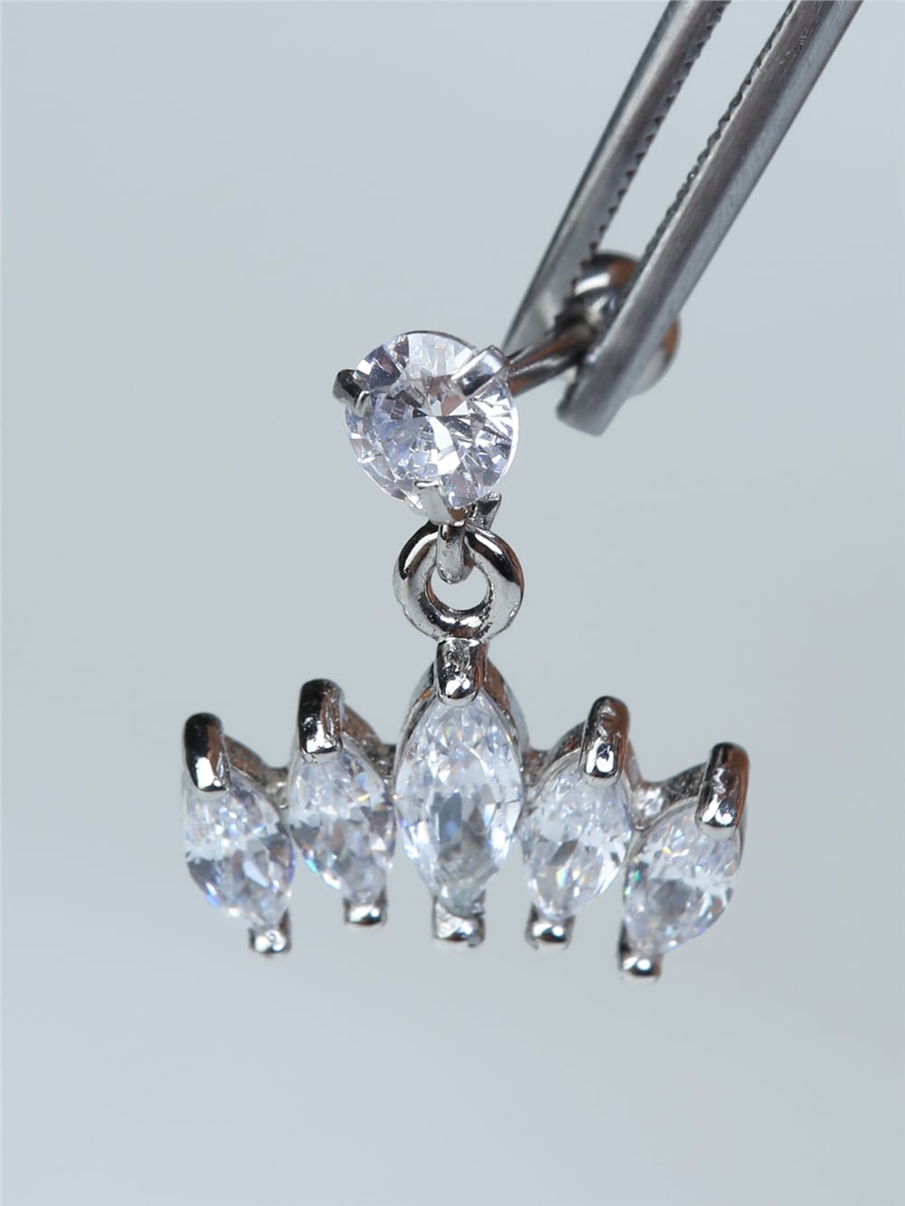 Sallanan Beşli Markiz Silver Piercing