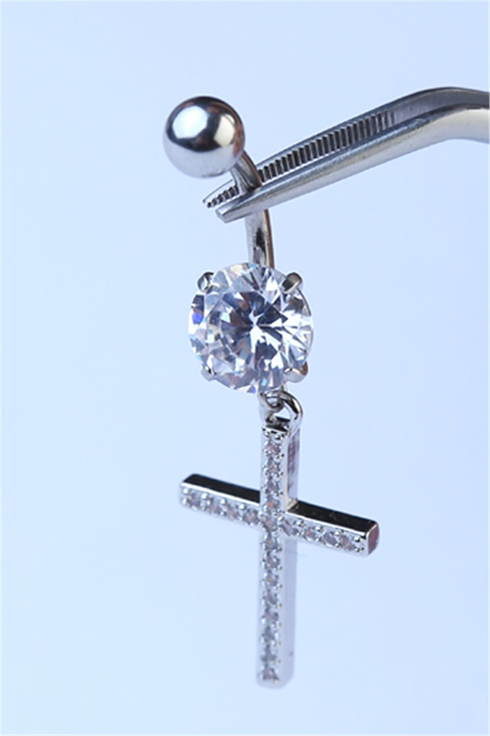 Sallantı Haç Göbek Silver Piercing