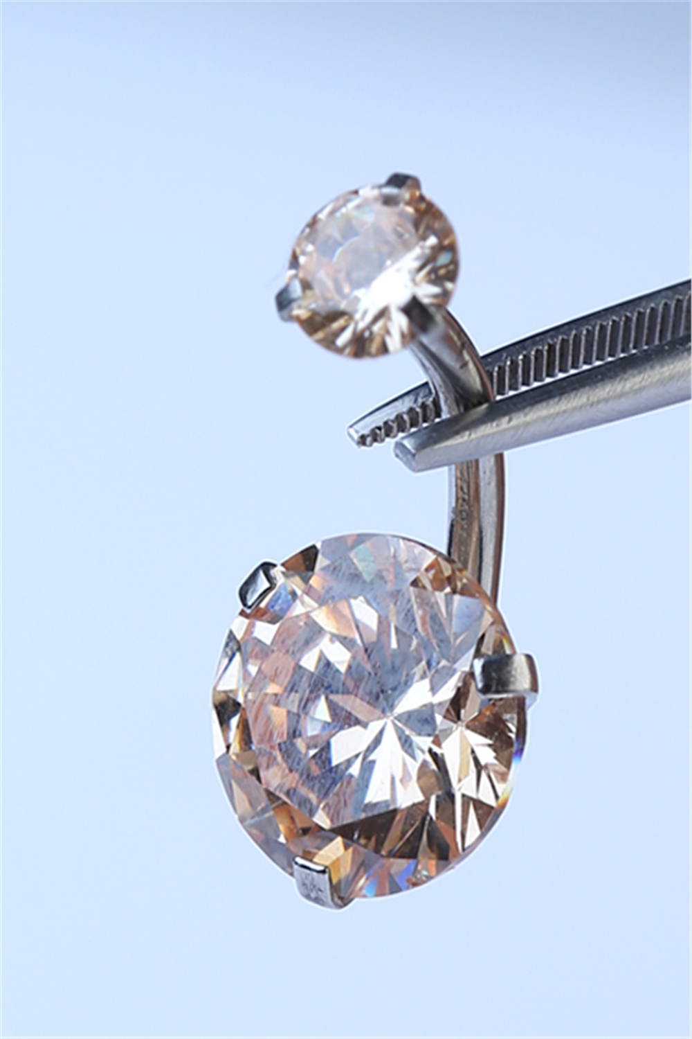 Sarı Tek Taş Büyük Boy Göbek Silver Piercing