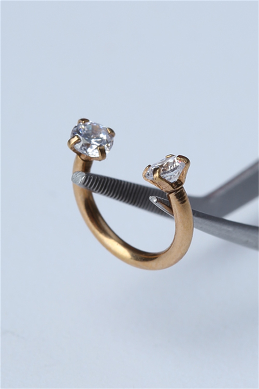 Taşlı Yarımay Gold Piercing 
