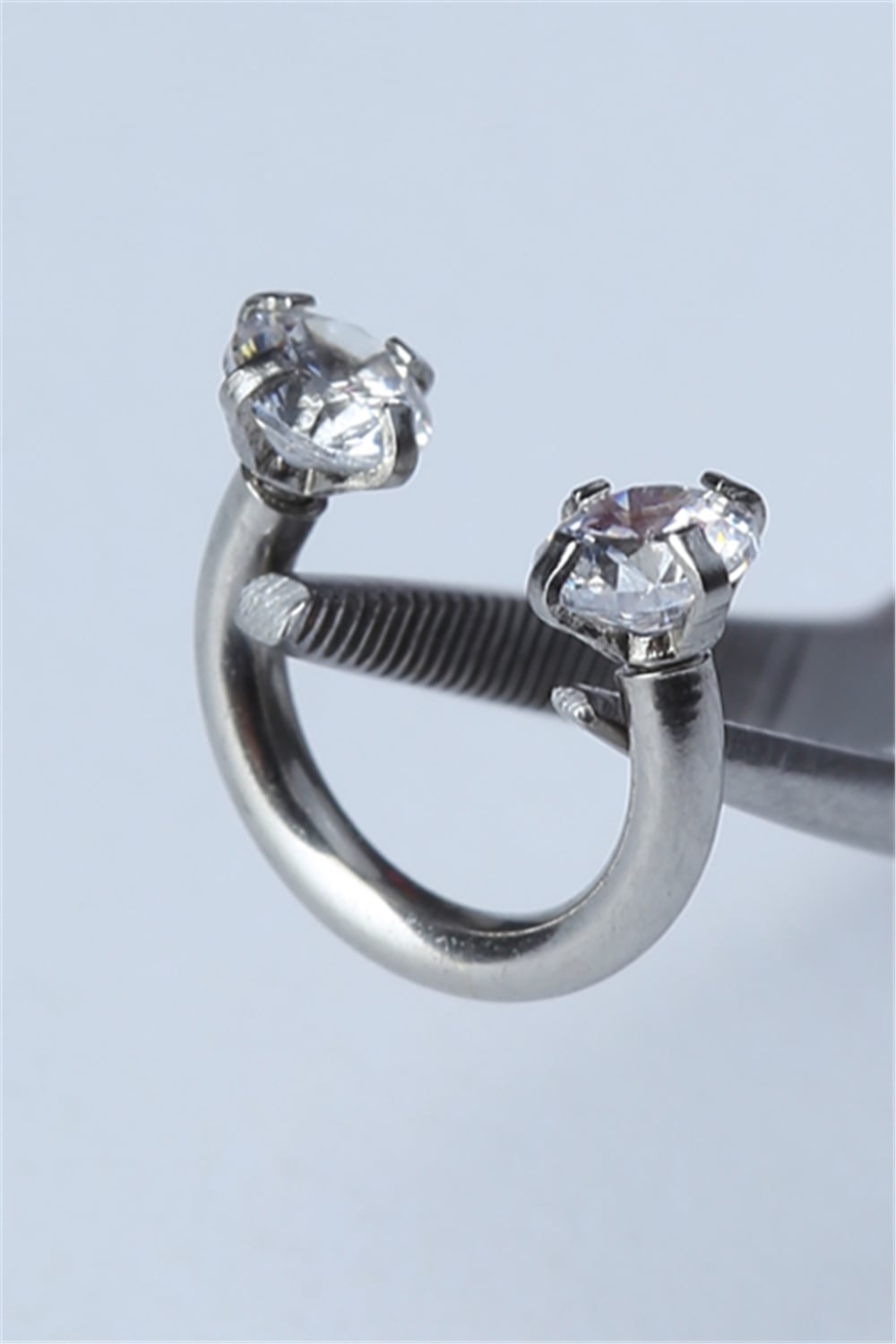 Taşlı Yarımay Silver Piercing 