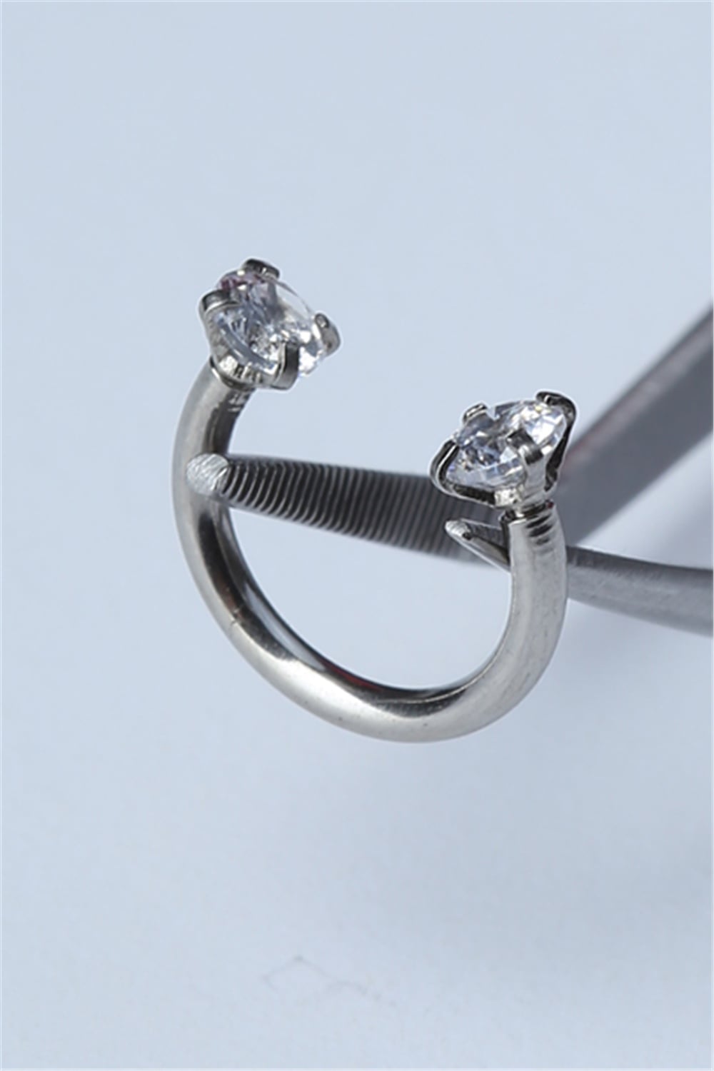 Taşlı Yarımay Silver Piercing 