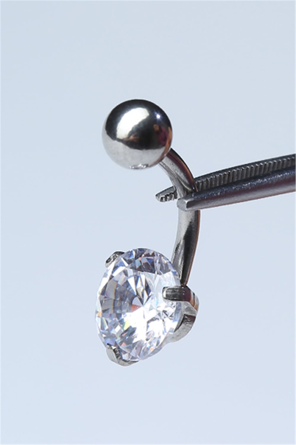 Toplu Tek Taş Göbek Silver Piercing