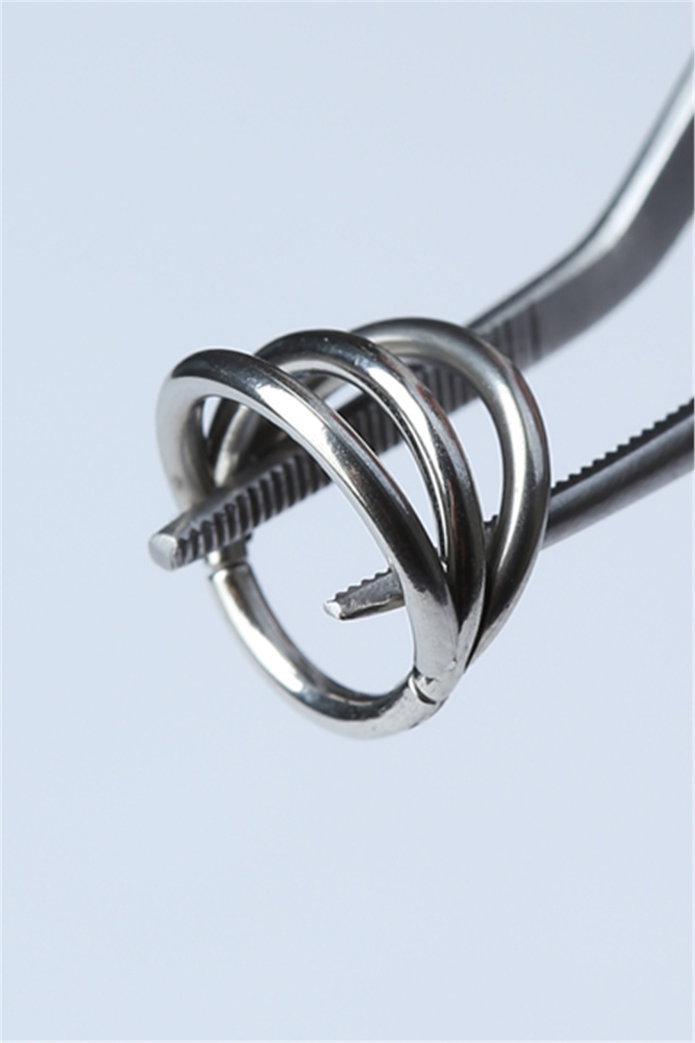 Üç Sıra Gizli Kilit Halka Silver Piercing