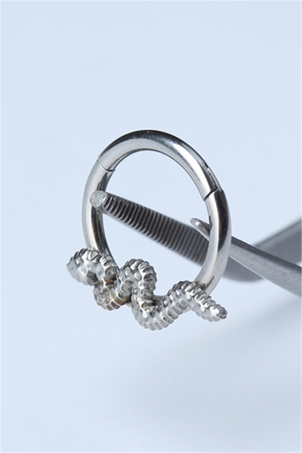 Yılan Gizli Kilit Halka Silver Piercing