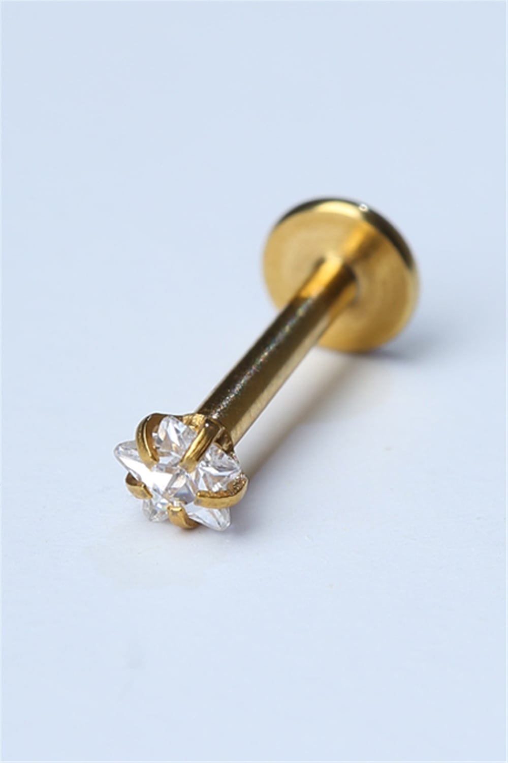 Yıldız Taş Labret Küçük Boy Gold Piercing