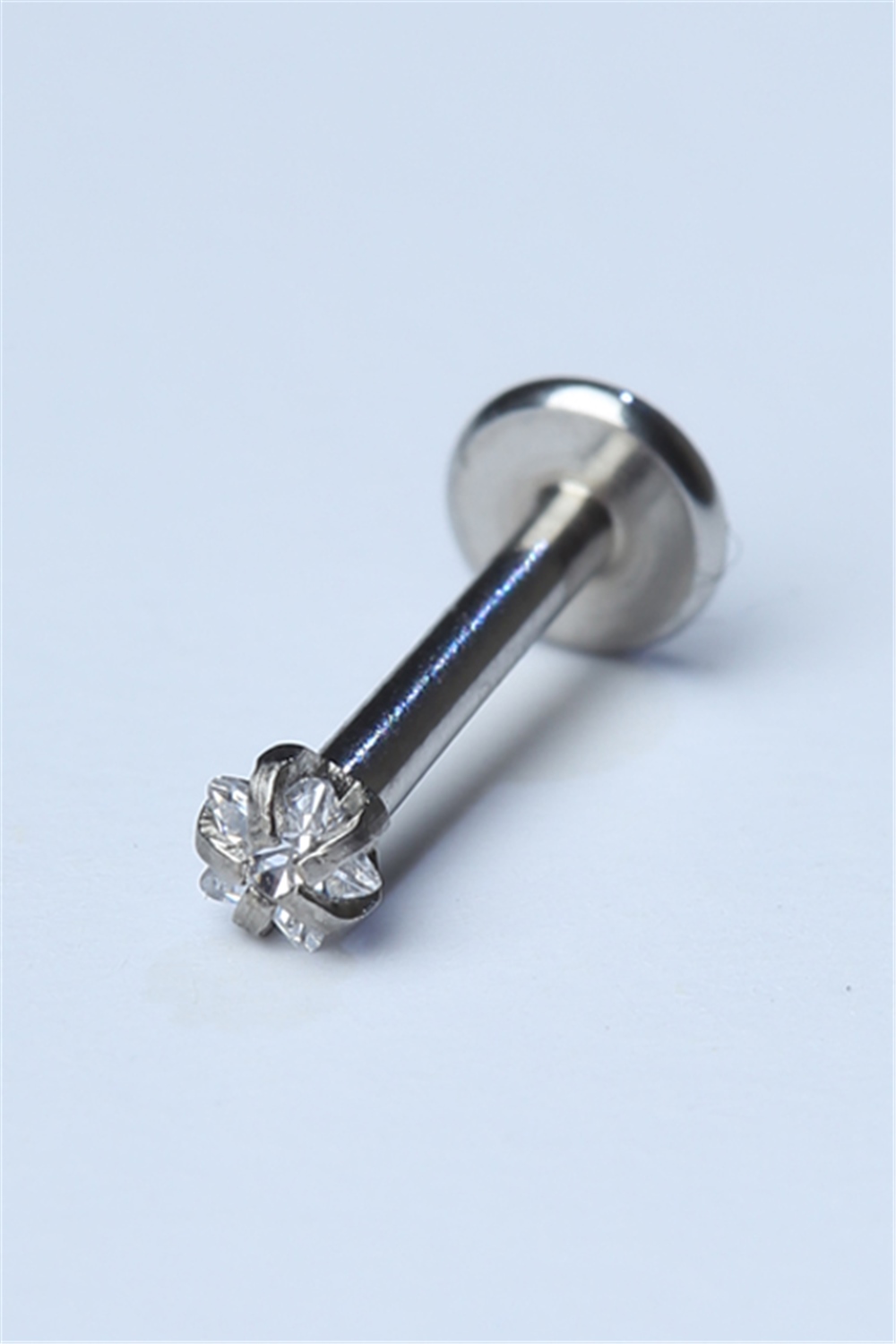 Yıldız Taş Labret Mini Boy Silver Piercing 