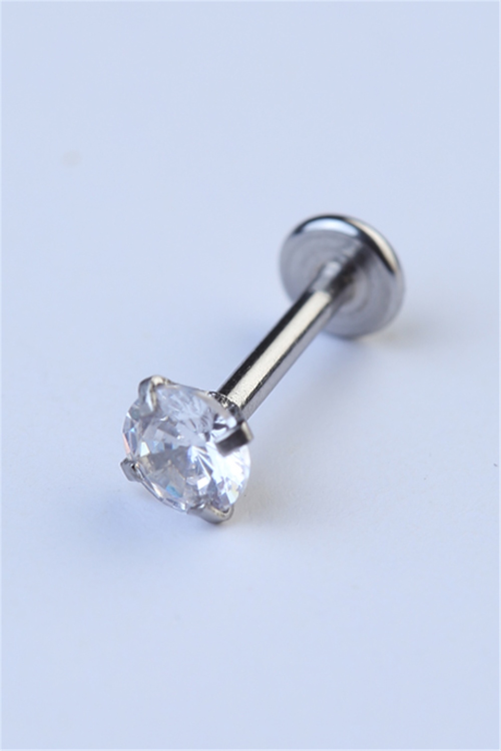 Yuvarlak Taş Labret Orta Boy Silver Piercing