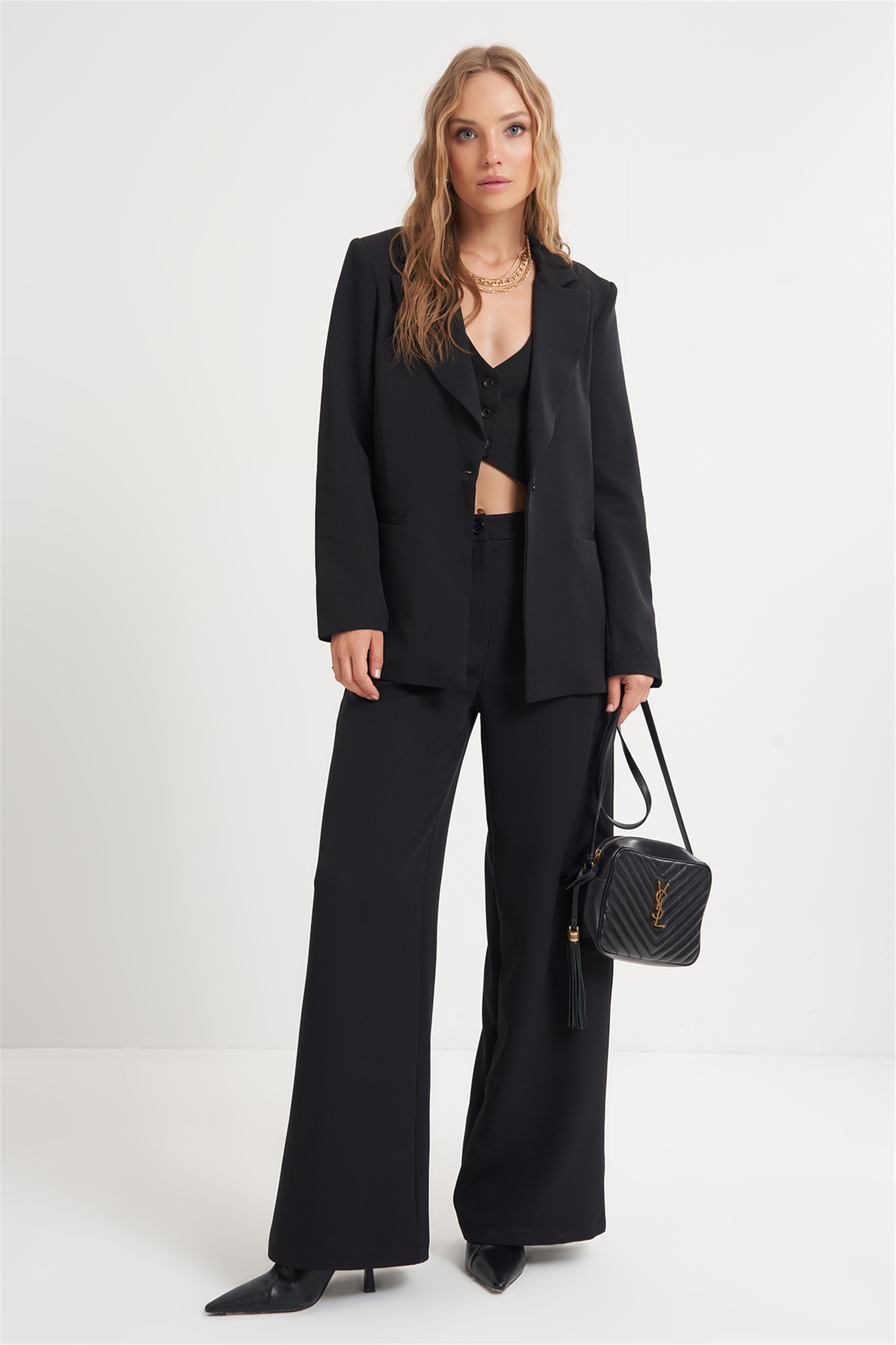 Yüksek Bel Wide Leg Pantolon 