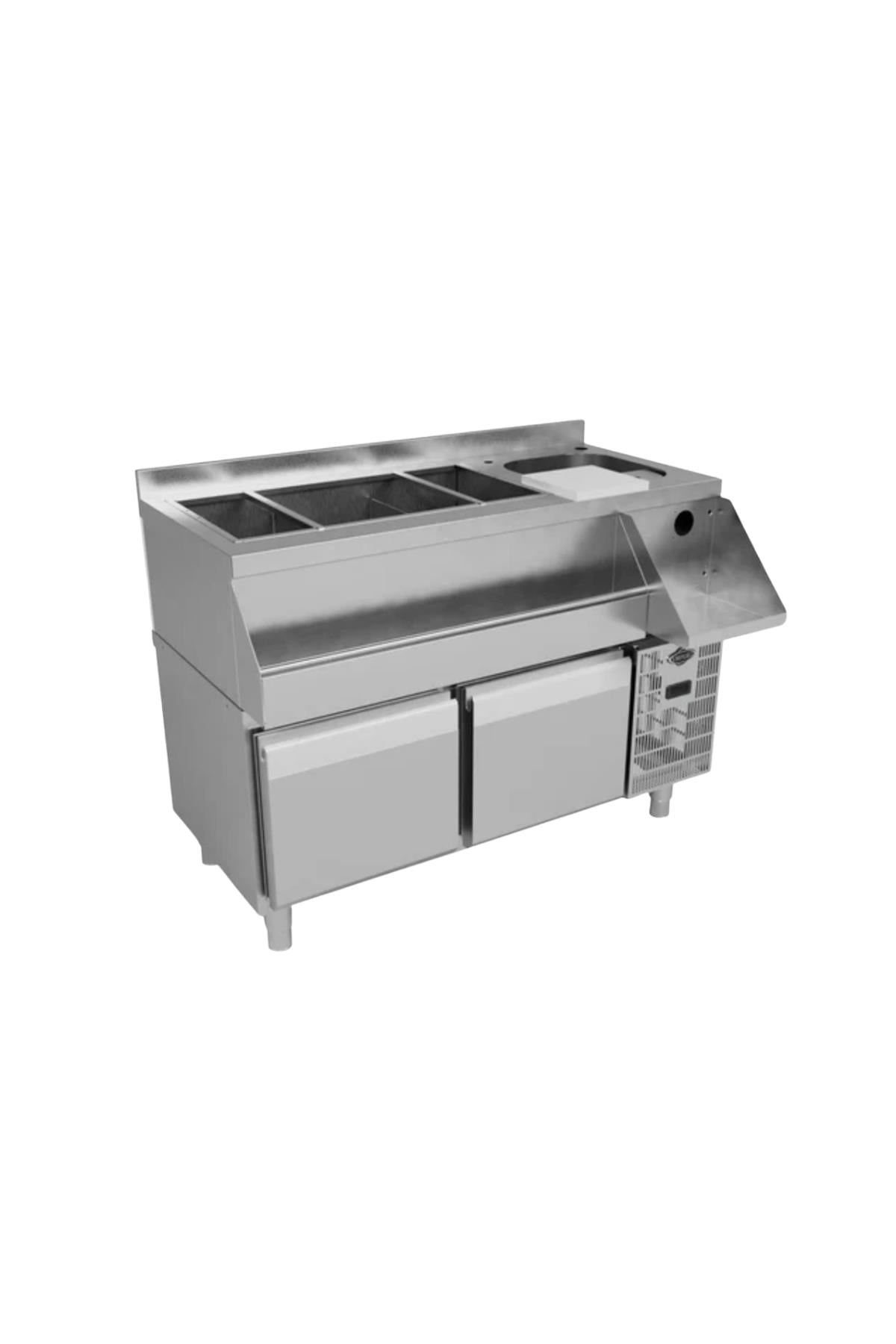 Set Altı Buzdolabı 4 Çekmeceli + Kokteyl Tezgahı EMP.160.60.01-S-C