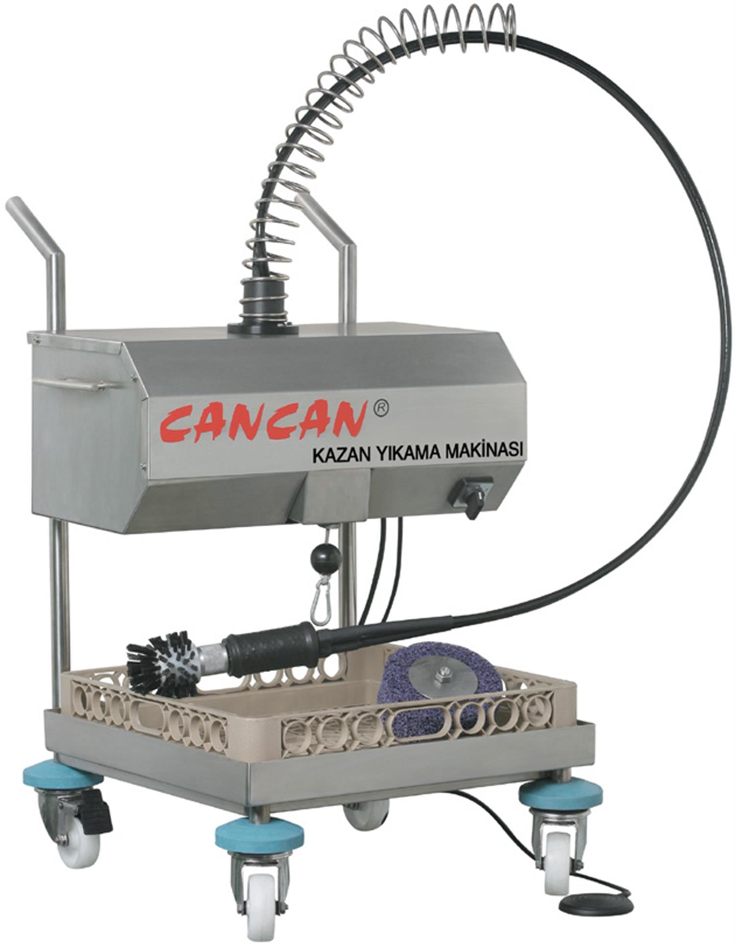 Cancan Endüstriyel Tip Kazan Yıkama Makinesi + Mobil Araba