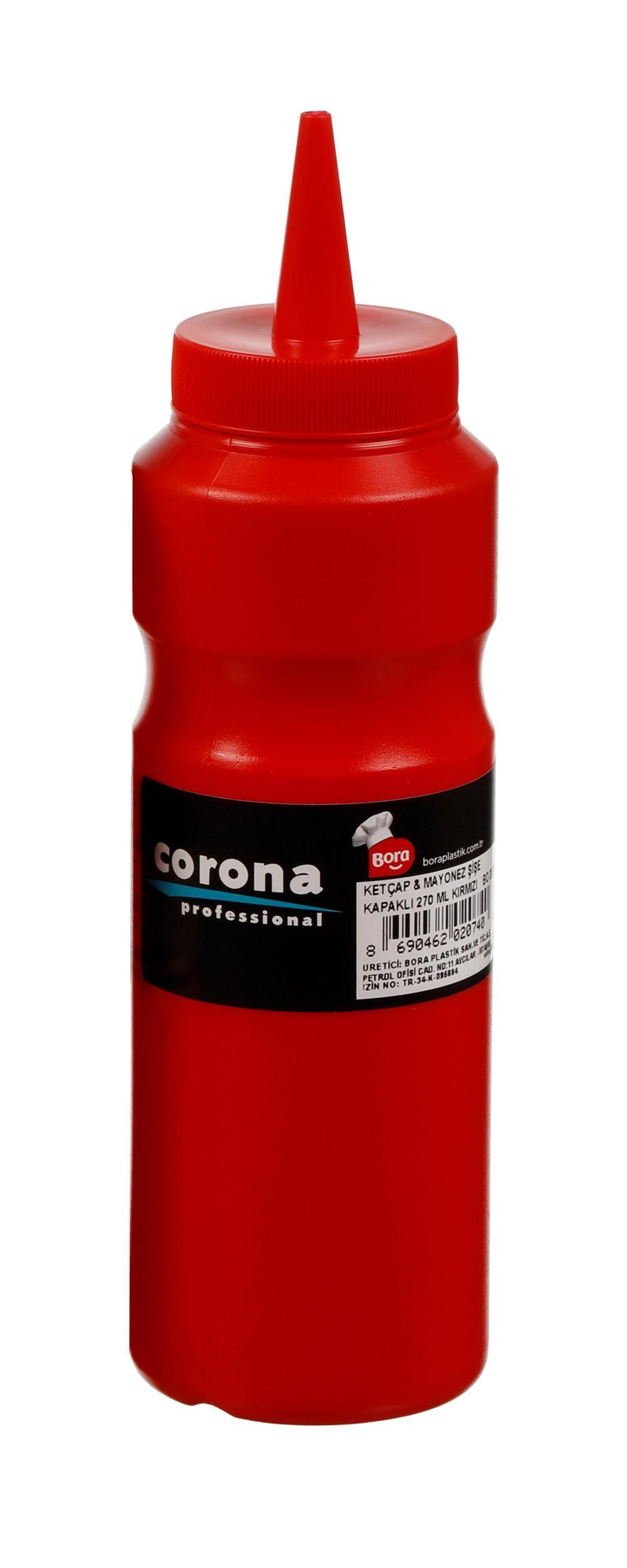 Corona Professional Ketçap&Mayonez Şişe Kapaklı 270 ml Kırmızı BO2074