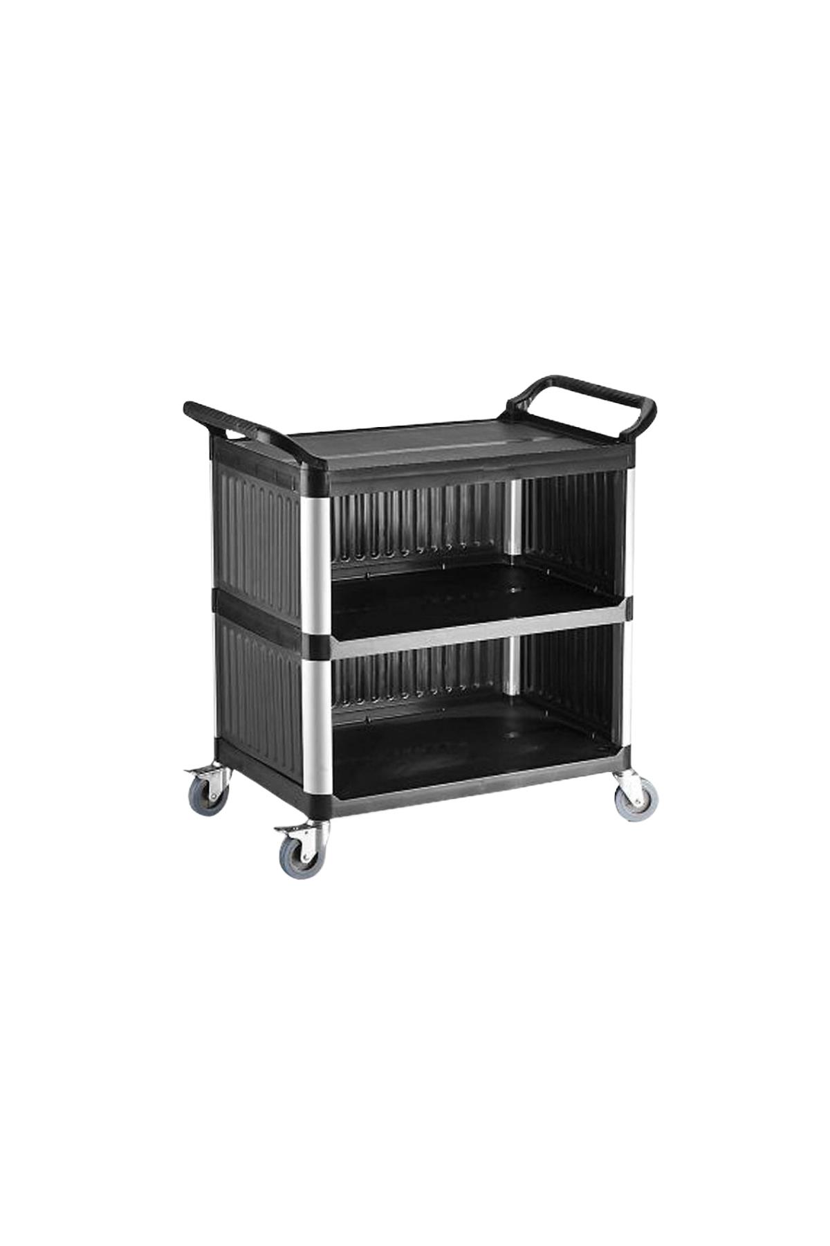 Plastik Kapalı Servis Arabası 2 Katlı EMP.PSV.03-K