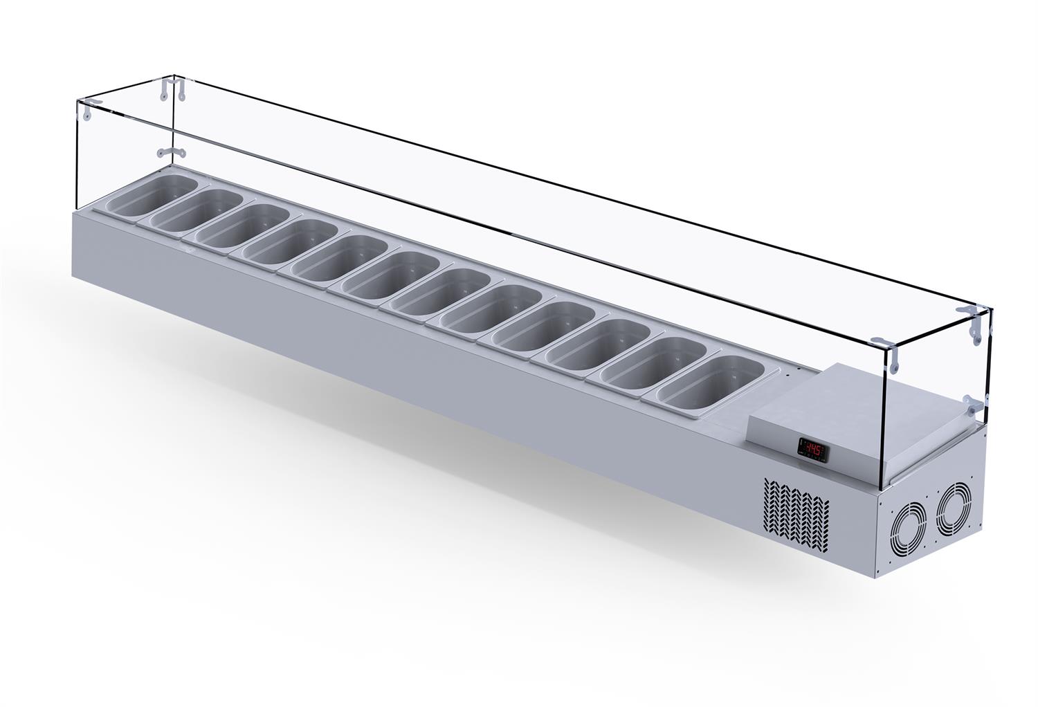 İceinox Set Üstü Saladbar - Camlı 12x1/4-150 GN