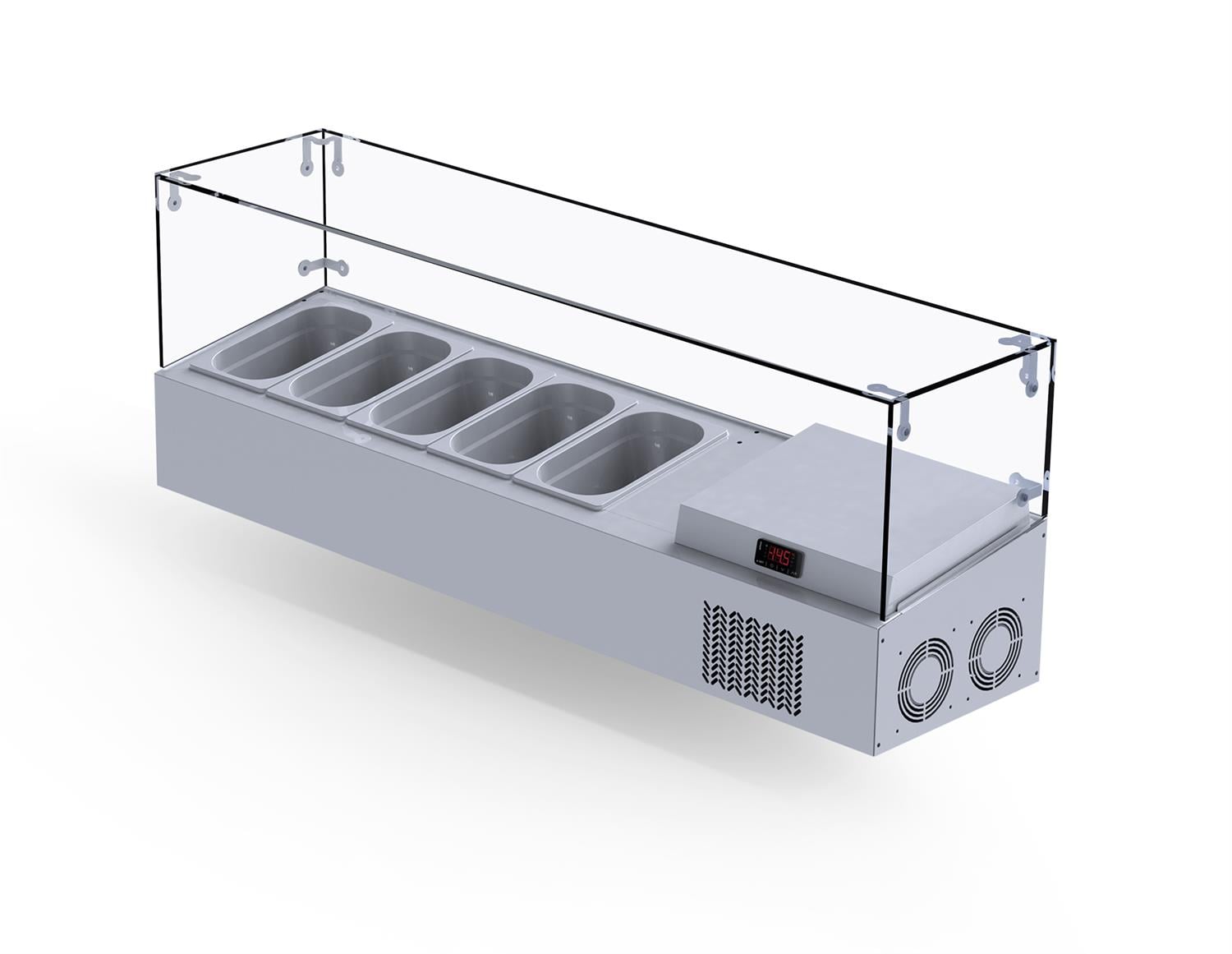 İceinox Set Üstü Saladbar - Camlı 5x1/4-150 GN