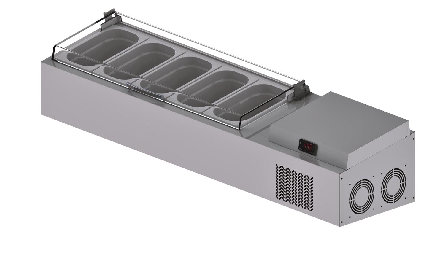 İceinox Set Üstü Saladbar - Pleksi Kapaklı 5x1/4-150 GN