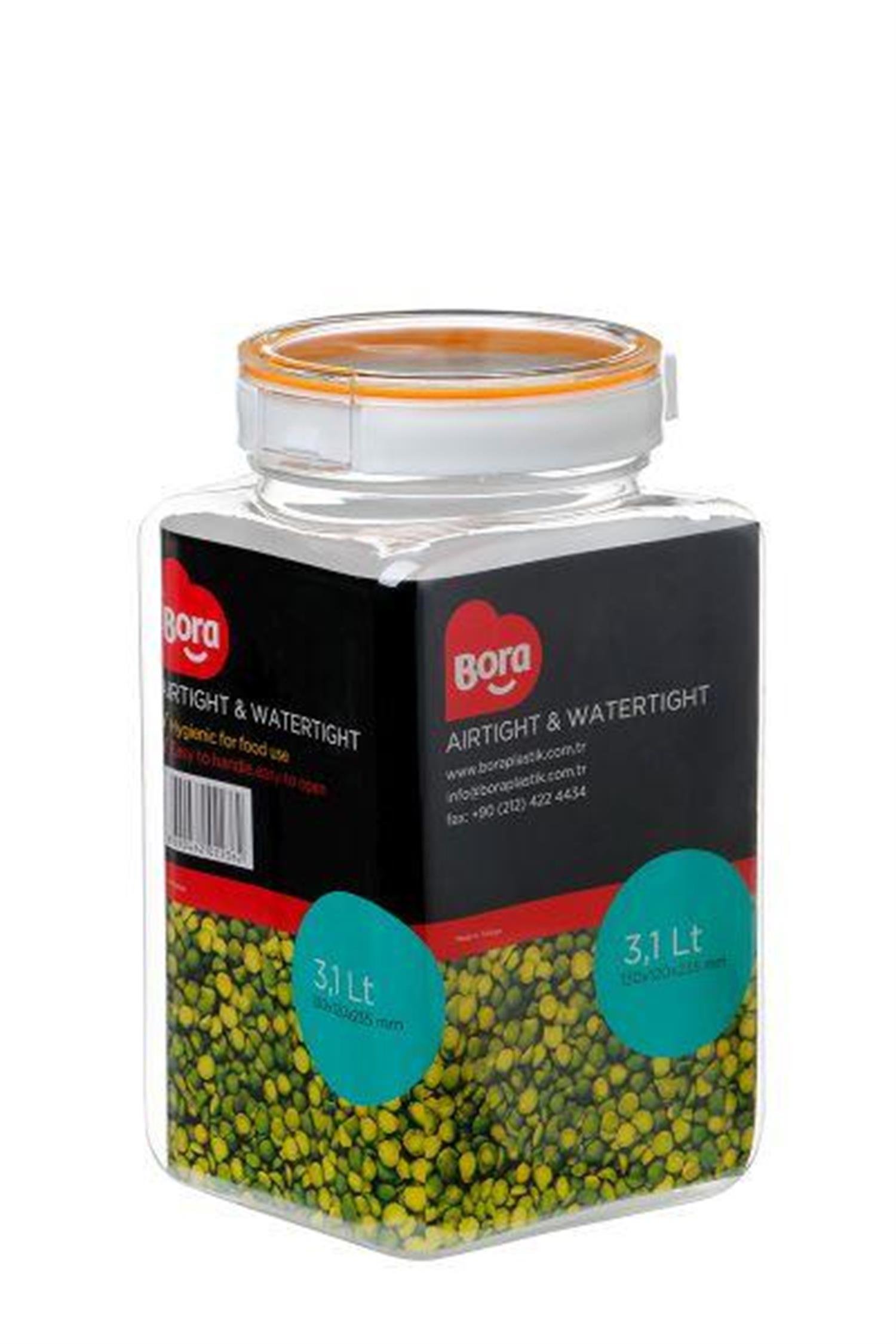 Bora Plastik Pet Köşeli 110mm No:2 - 3,1 Lt BO2236