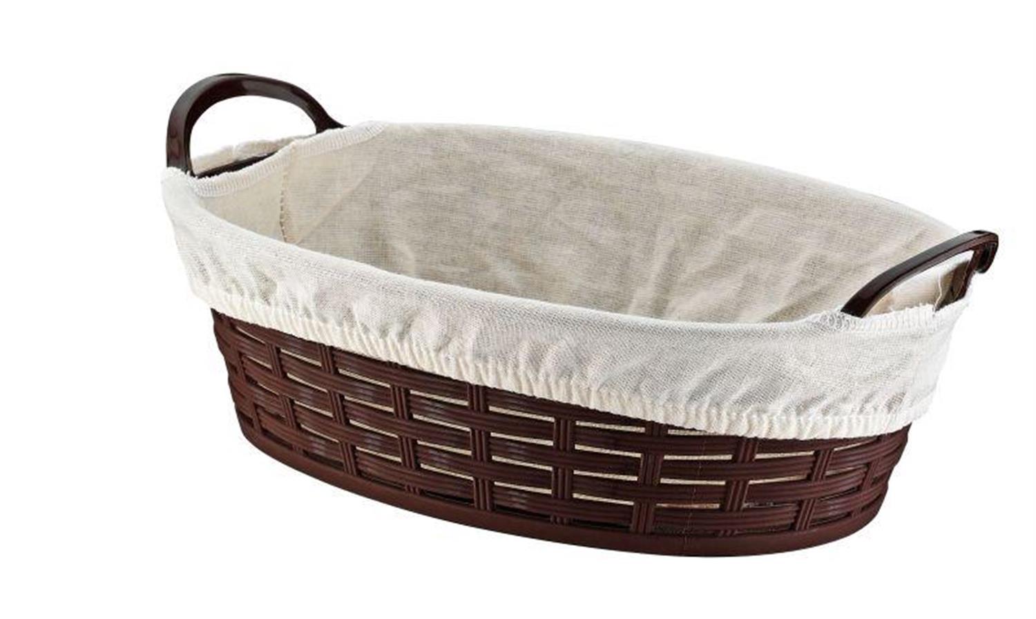 Bora PlastikHasır Desenli Ekmek Sepeti Oval No:2 - Bezli BO666