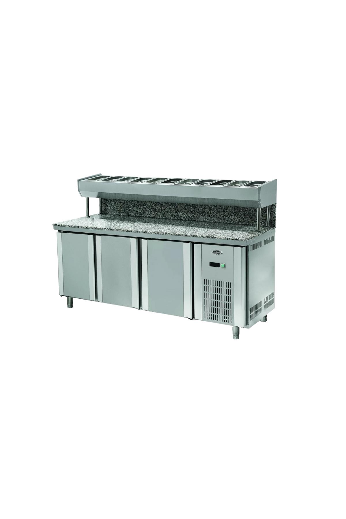 Granitli Pizza ve Salata Buzdolabı 3 Kapılı EMP.200.80.01-PSYG