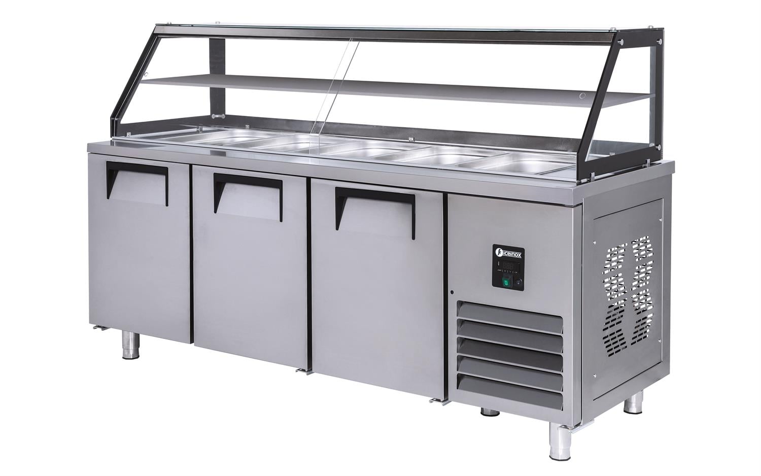 İceinox Servis Tip Buzdolabı - 3 Kapılı - Camlı