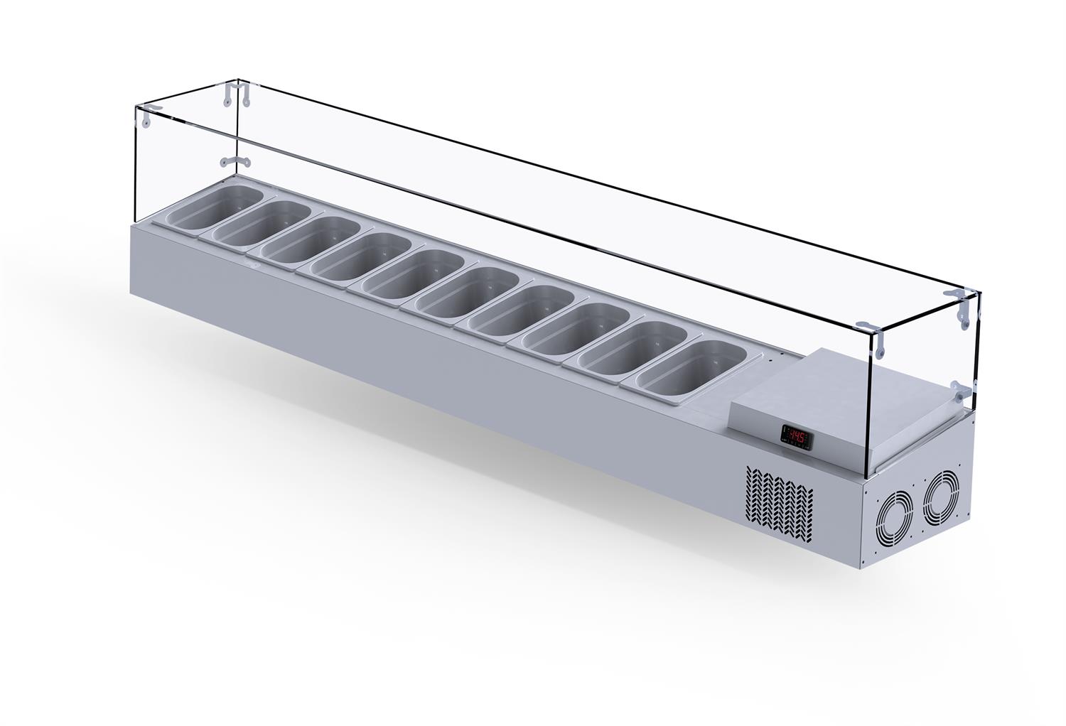 İceinox Set Üstü Saladbar - Camlı 10x1/4-150 GN