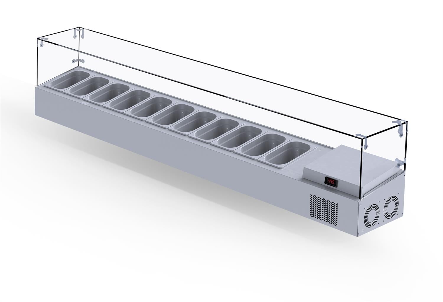 İceinox Set Üstü Saladbar - Camlı 11x1/4-150 GN