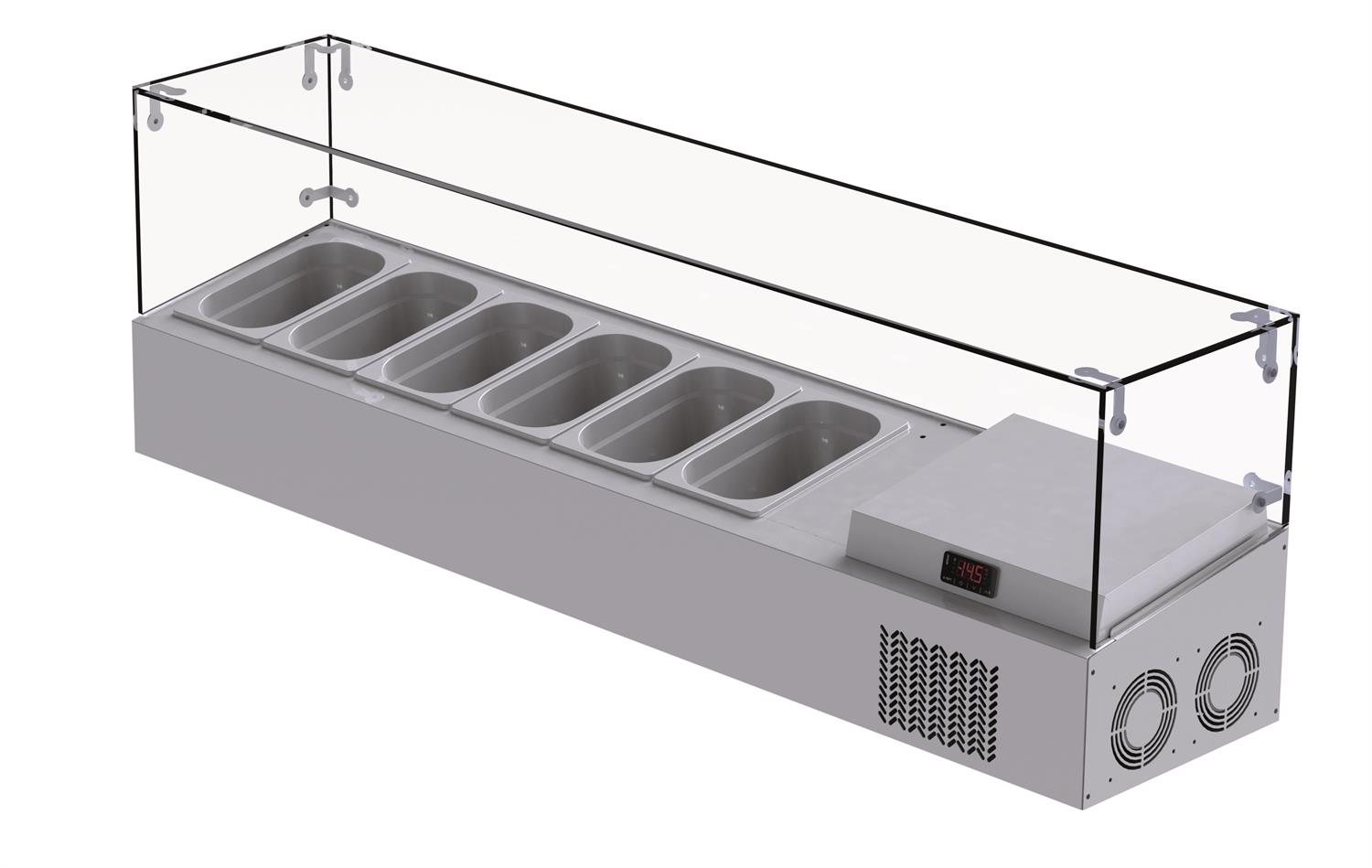 İceinox Set Üstü Saladbar - Camlı 6x1/4-150 GN