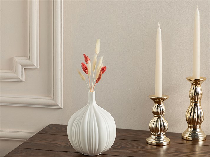 Vază , Ceramică, 14*14 *19 Cm, Argintiu