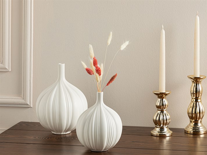 Vază , Ceramică, 14*14 *19 Cm, Argintiu