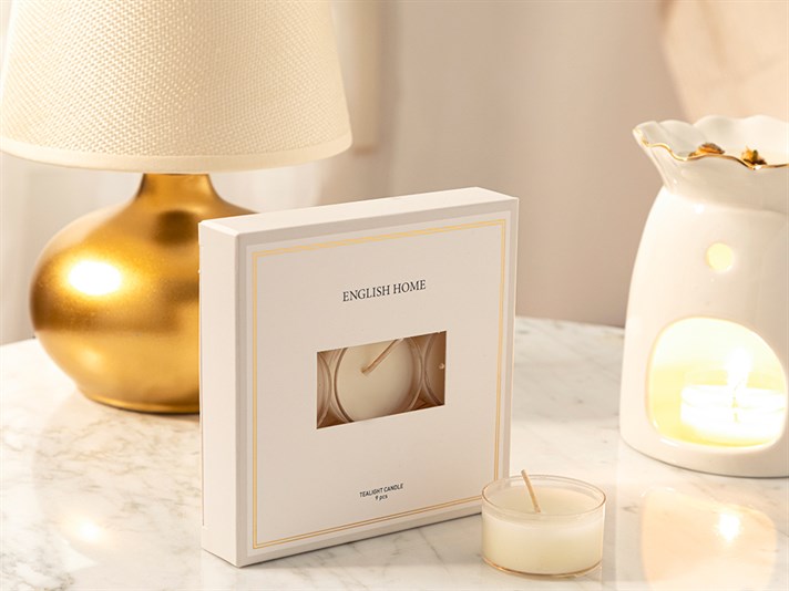 9 Piese Lumânare Tealight Alb