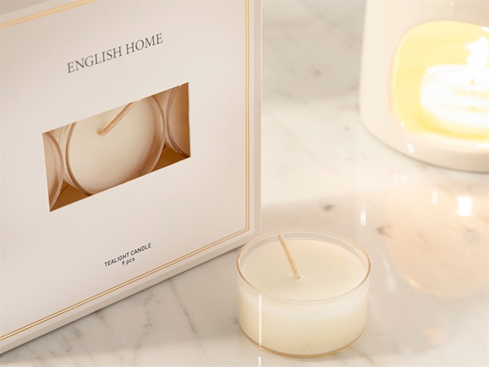9 Piese Lumânare Tealight Alb