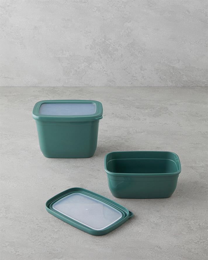 șal de lână Plastic Cu 2 Piese Borcan 750 ml-1300 ml Verde