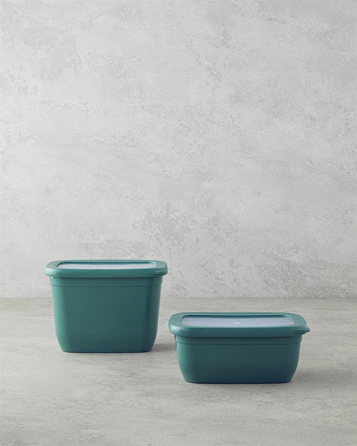 șal de lână Plastic Cu 2 Piese Borcan 750 ml-1300 ml Verde