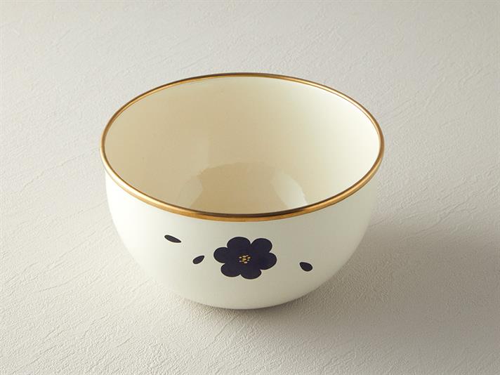 Bol, Bohemia, email, 18 cm, alb