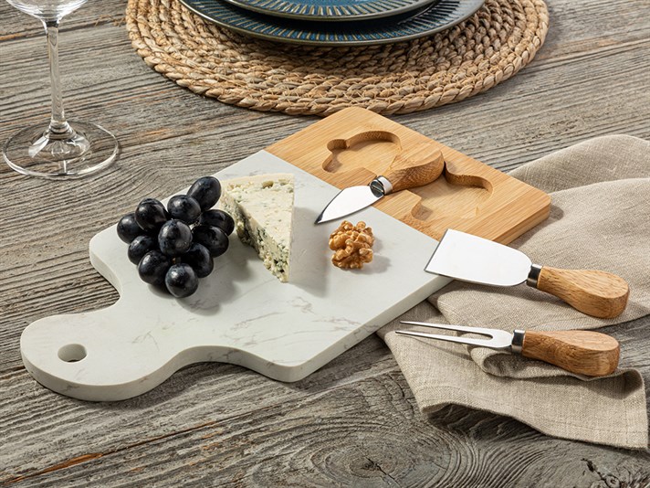 Chic Bamboo Marbled Cheese Board 35x18 cm