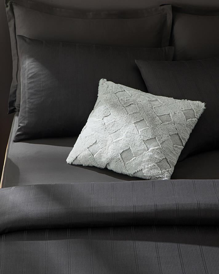  Lenjerie de pat completă, King Size, 4 fețe de pernă, Listral, bumbac satinat, 240x220 cm/ 180x200 cm/ 50x70 cm, Gri În