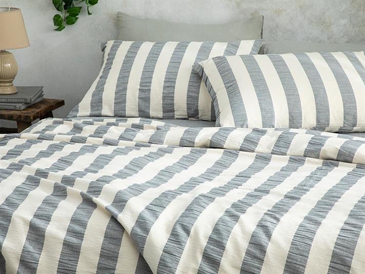  Lenjerie de pat completă, King Size, Billowy, bumbac-poliester, 240x220 cm/ 180X200 cm/ 50X70 cm, Albastru închis
