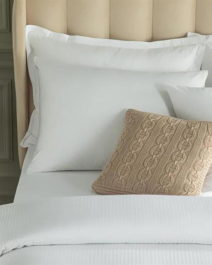  Lenjerie de pat completă, King Size, Deluxe, bumbac satinat, 240x220 cm/ 260x280 cm/ 50x70+20 cm, alb