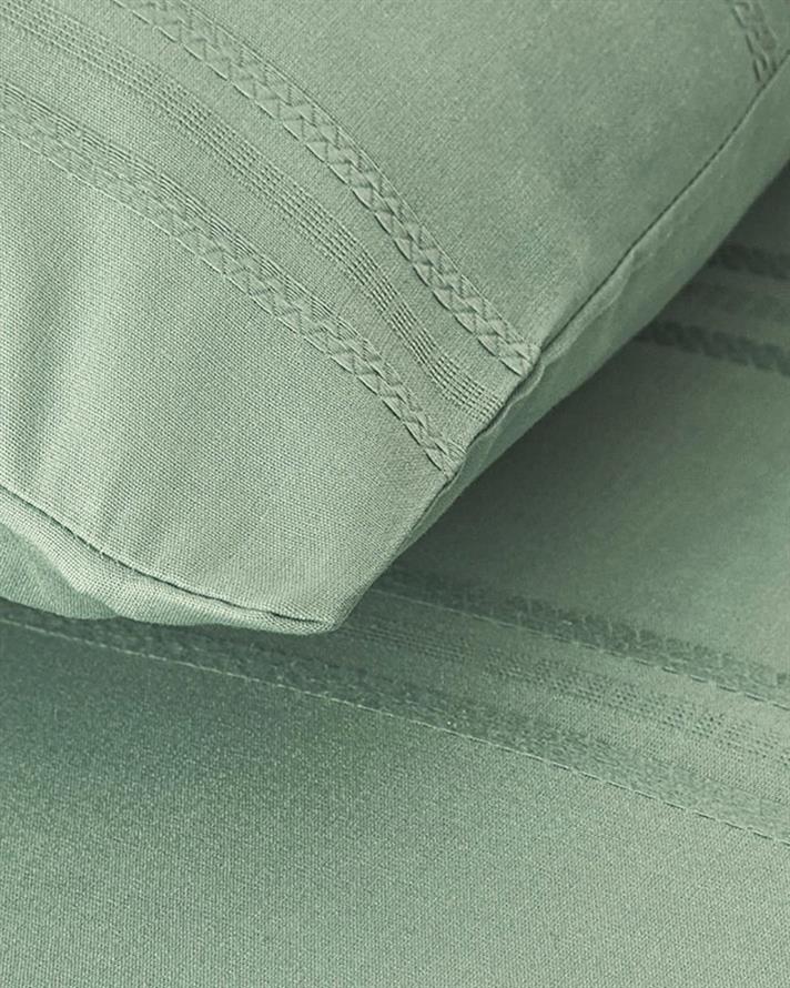  Lenjerie de pat completă, pentru două persoane, Fantasy Premium Soft, bumbac, 200x220 cm/ 160x200 cm/ 50x70 cm, verde
