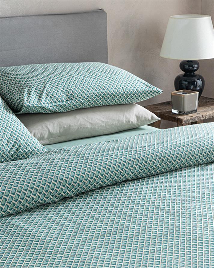  Lenjerie de pat completă, pentru două persoane, Trio Tile , poliester, 200x220 cm, Verde
