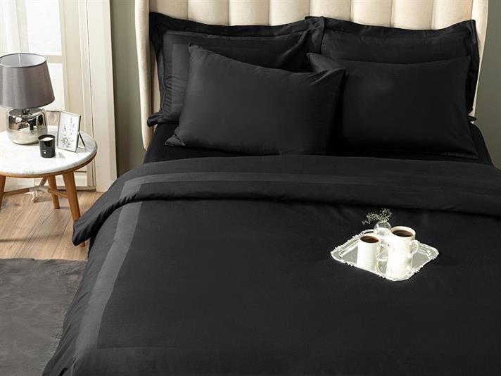  Lenjerie de pat completă, pentru două persoane, 4 fețe de pernă, Vivian, bumbac satinat, 200x220 Cm/ 160x200 cm/ 50x70