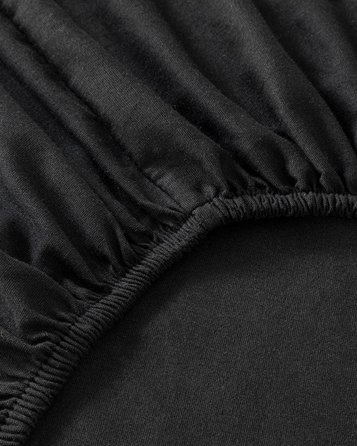  Lenjerie de pat completă, pentru două persoane, Plain, Bumbac, 200x220 cm/ 160x200 cm/ 50x70 cm, negru