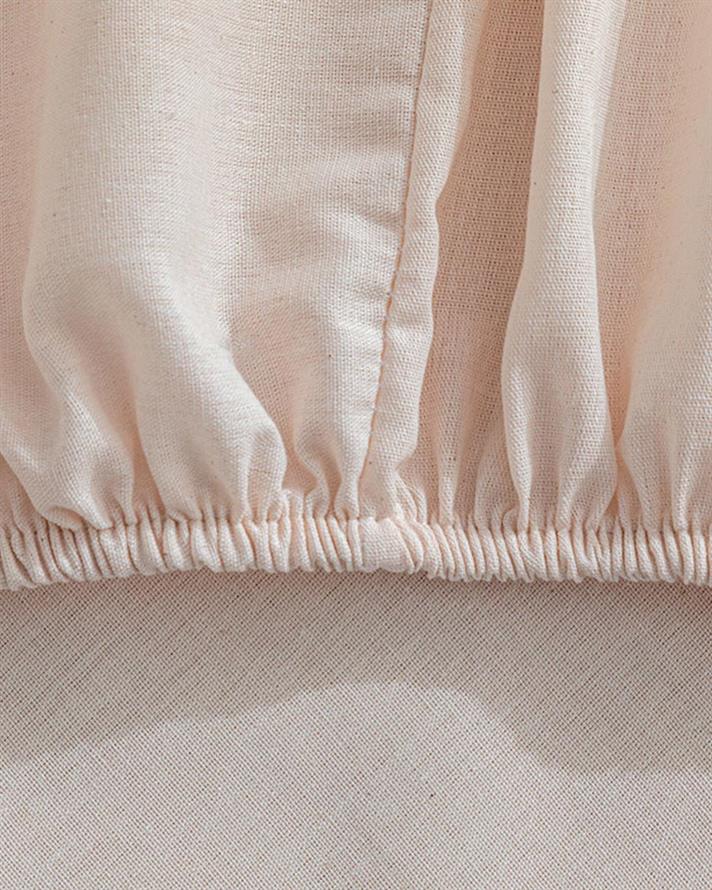  Lenjerie de pat completă, pentru două persoane, Crispate, bumbac-viscoză, 200x220 Cm/ 160x200 cm/ 50x70 cm,  roz pudră